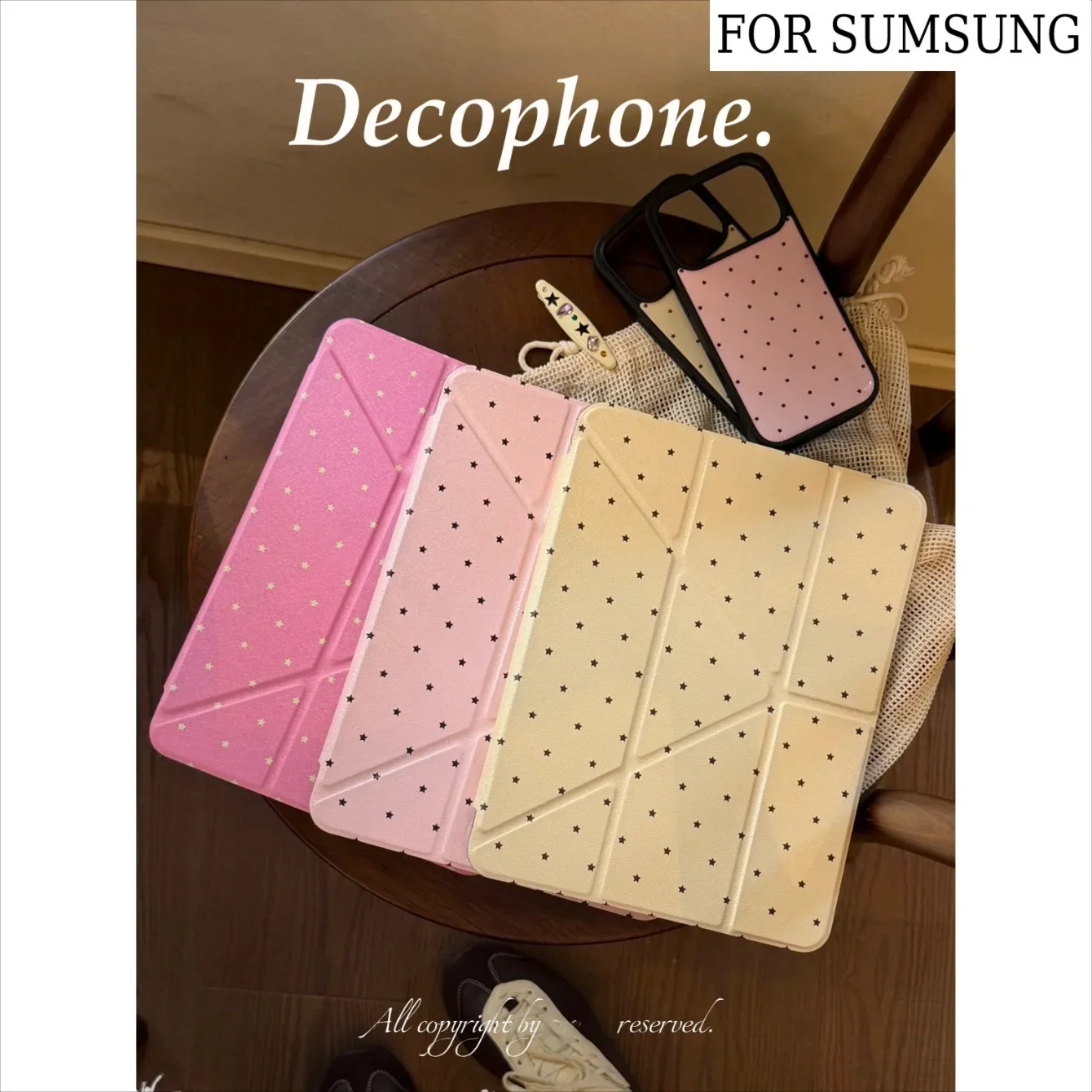 Solid Color Star 3+Y-fold Universal Tablet Case