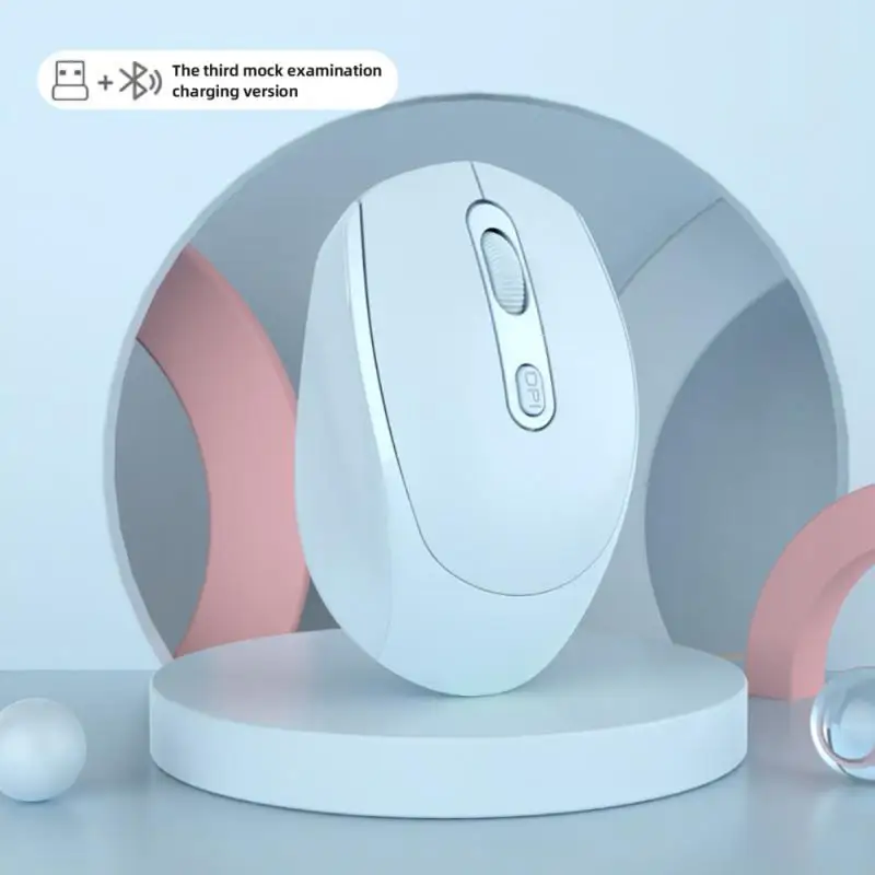 Silent Wireless Mouse Macaron Multicolor Three-mode Rechargeable Office Bluetooth Mouse Portable For MacBook Tablet Laptop