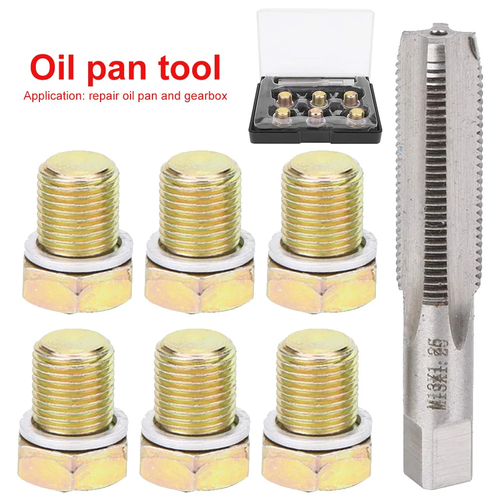 Car Repair Combination Suit M13x1.25 Iron Portable Oil Pan Drain Sump Plug Key Oil Pan Thread Repair Tools Kit