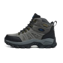 Unisex Plus Size Adventure High-Top Sneakers - Durable, Non-Slip, Lace-Up Comfort for Outdoor Hiking (Grey)