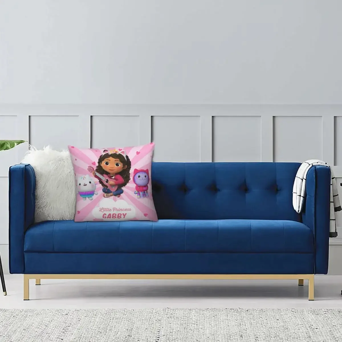 Gabbys Dollhouse Sprinkle Party Pillowcase Printing Cushion Cover Decorations Happy Birthday Throw Pillow Case Cover Home 18''