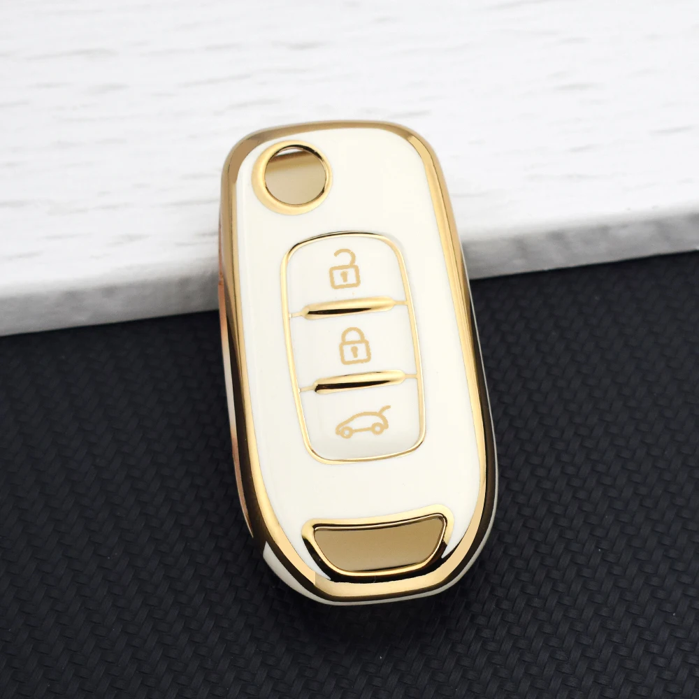 Premium TPU Car Key Cover with Chain - Sleek and Durable Key Protector