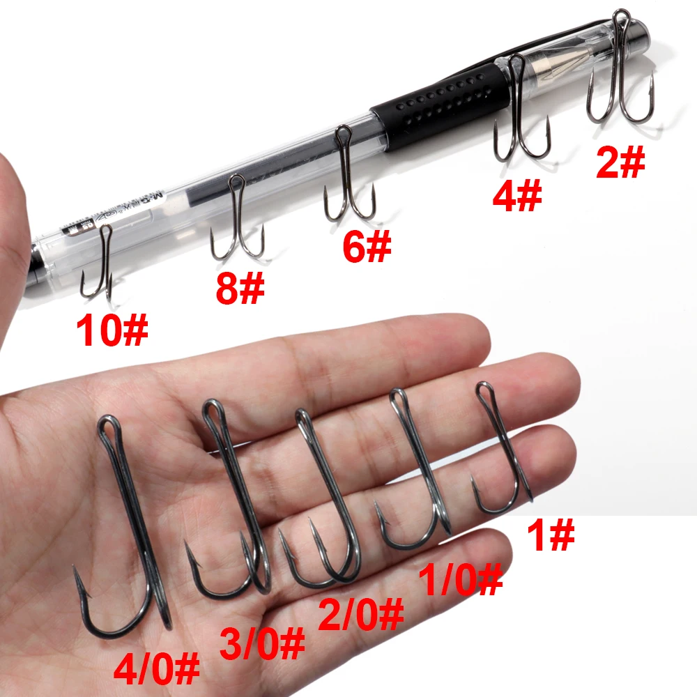 GOBAIT 10–20 Stück Doppel-Angelhaken, Kohlenstoffstahl, Kurbel, Stacheldraht, Anti-Verhaken, Haken, Weichköder-Set, Tackle-Box, Pesca, Twin-Angelhaken – Detail 6