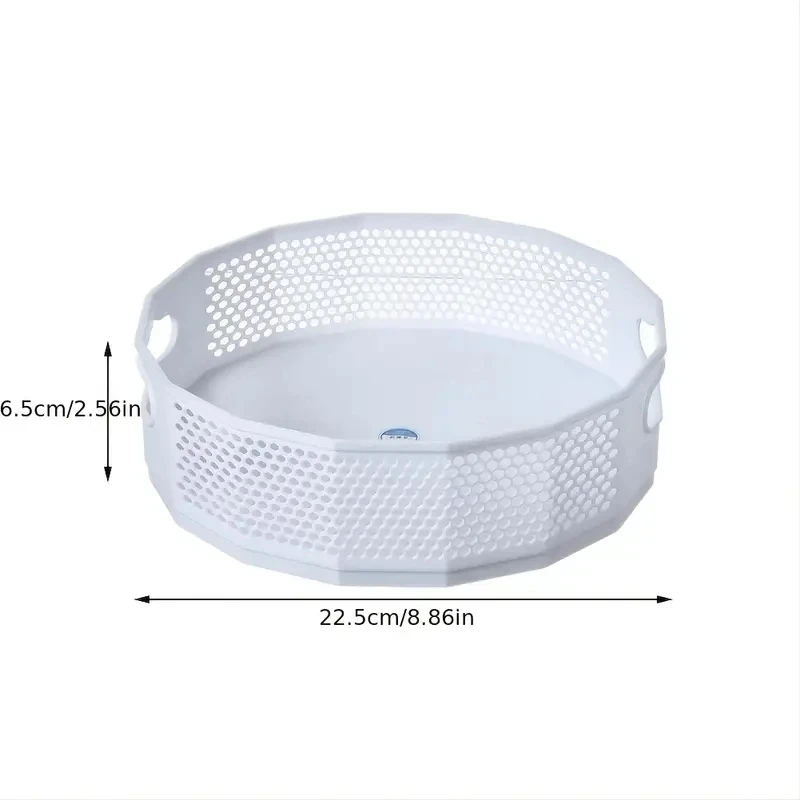 1pc360 ° rotating plastic storage rack bathroom bathroom storage rack kitchen food oil seasoning bottle storage rack fruit tray 3