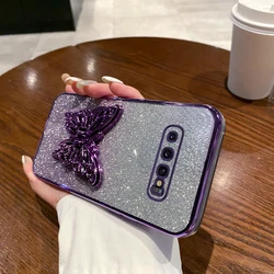 Glitter Butterfly Phone Holder Stand Cover - S8 Plus (Purple)
