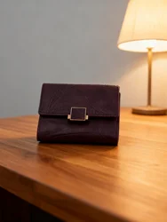 Vintage Inspired Stylish Card Holder Wallet - Personalized Mini Coin Purse (Red)