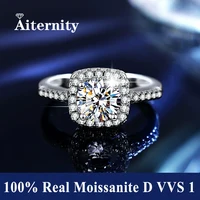 100% Real Moissanite Ring D VVS1 Pass Diamond Test Pen Adjustable Size S925 Sliver GRA Certificate Wedding Rings for Women