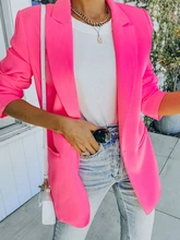  Blazer Women Solid Color Long Sleeves Slim-fitting Coat Spring Summer Temperament Occupation Office Blazer Femme Outwear Tops 