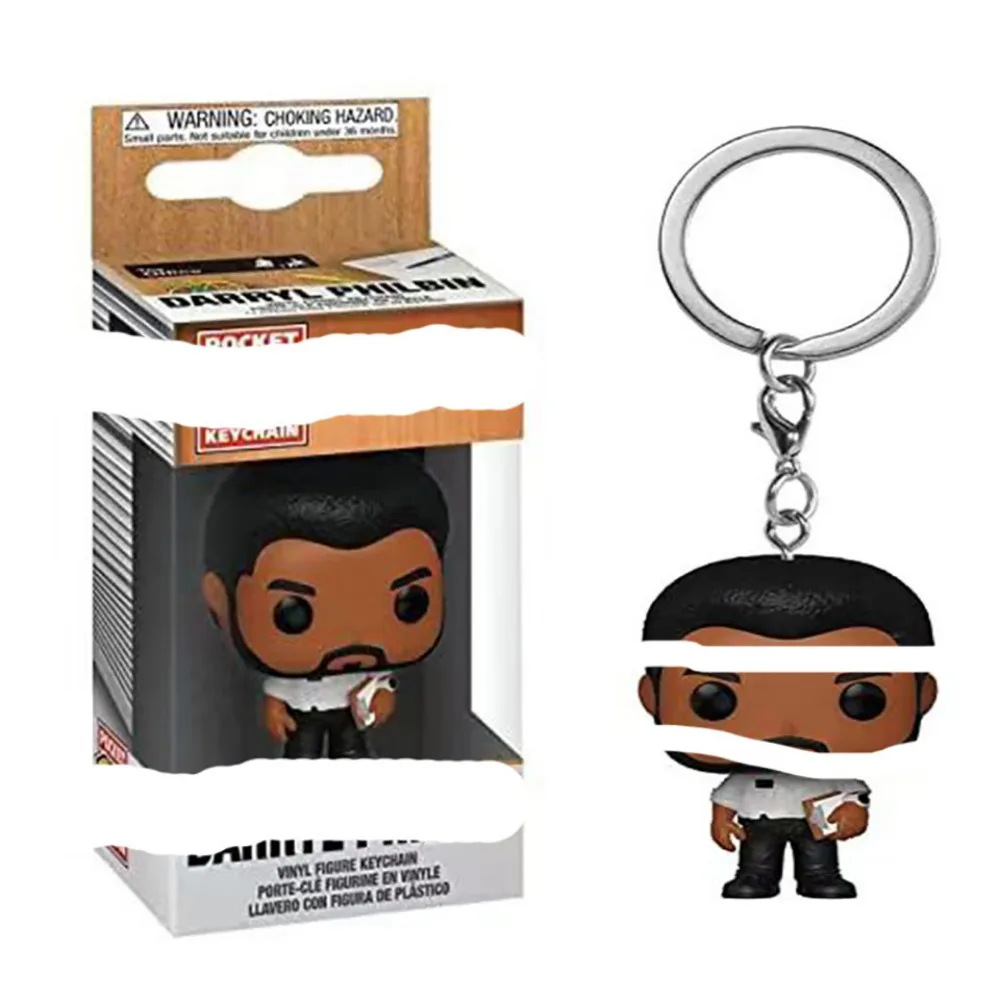 FUNKO Pocket The Office Keychain Funny Doll Pam Beesly Michael Scott Backpack Pendant Collection Christmas Gifts Toys Keychain 6