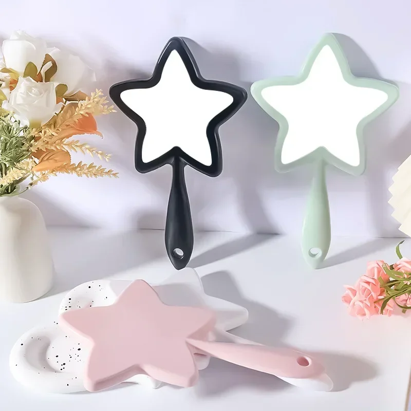 Makeup Mirror Handheld Cute Creative Vanity Cosmetics Tools Star Shaped