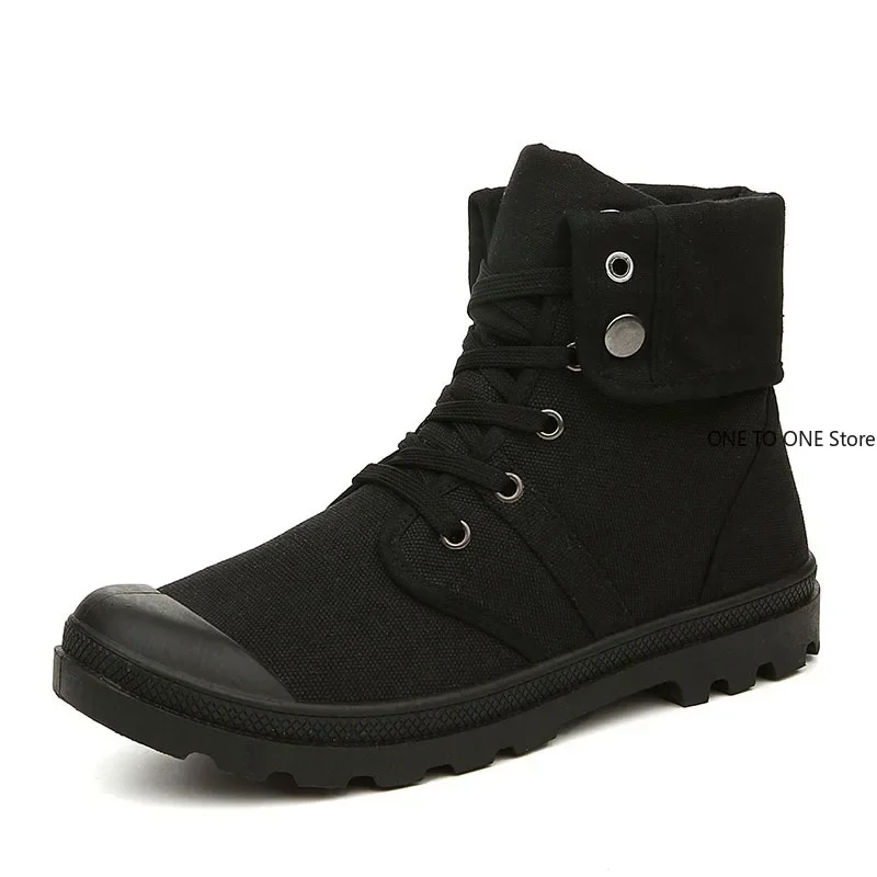 2025 New Fashion High Top Canvas Shoes For Men Outdoor Platform Casual Shoes Comfortable Lace Up Men's Sneakers Zapatos Hombres 5