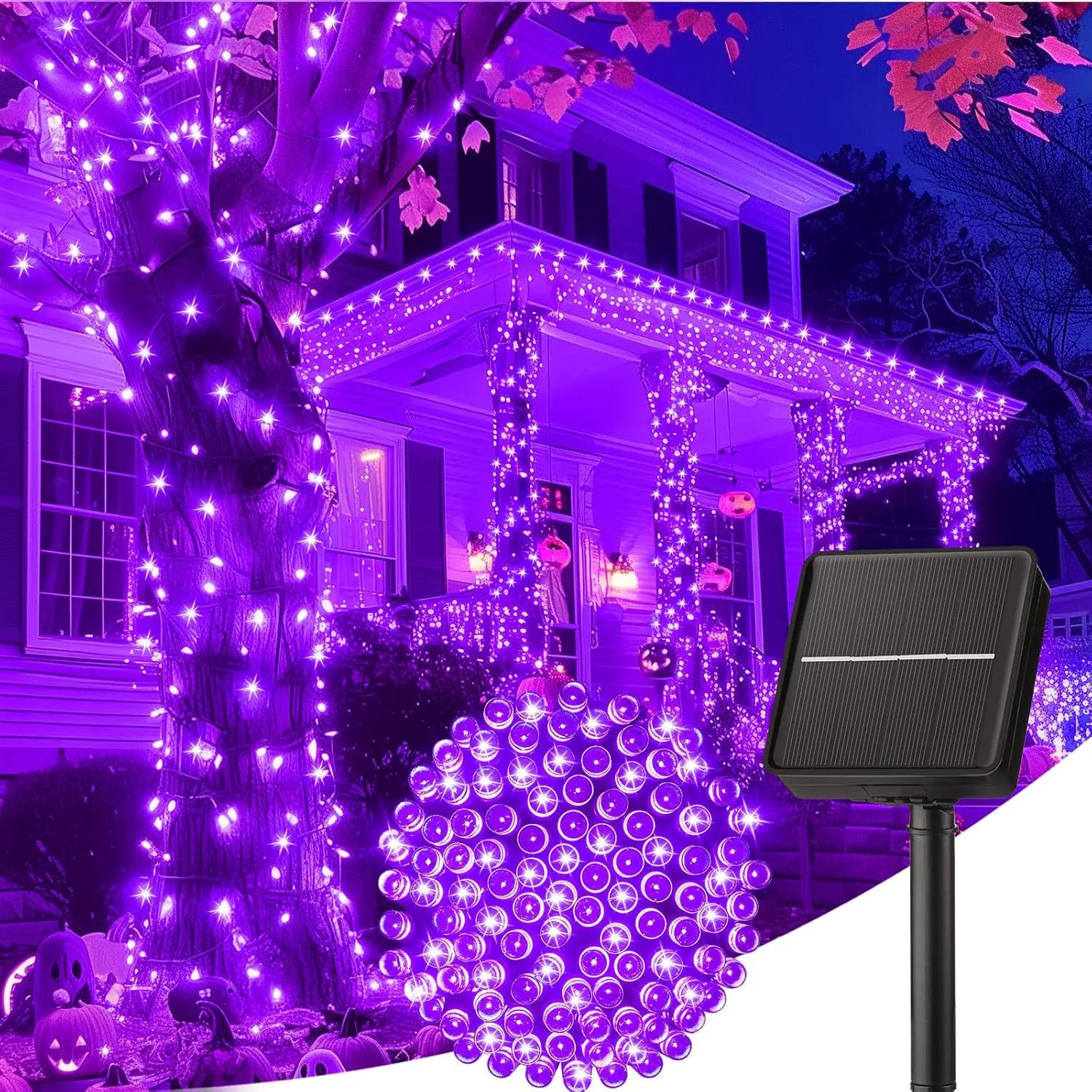 Solar-Powered Waterproof LED Fairy Lights – 100 Lights, 8 Lighting Modes for Outdoor & Indoor Decor