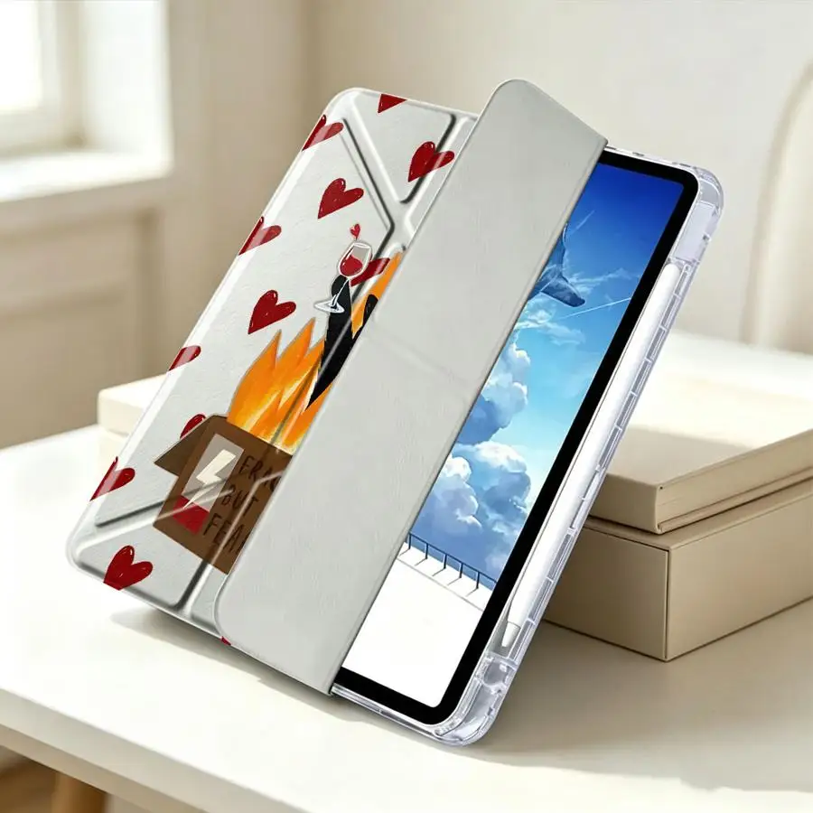 Premium Tablet Case with Pen Slot and 'Fragile But Fearless' Design
