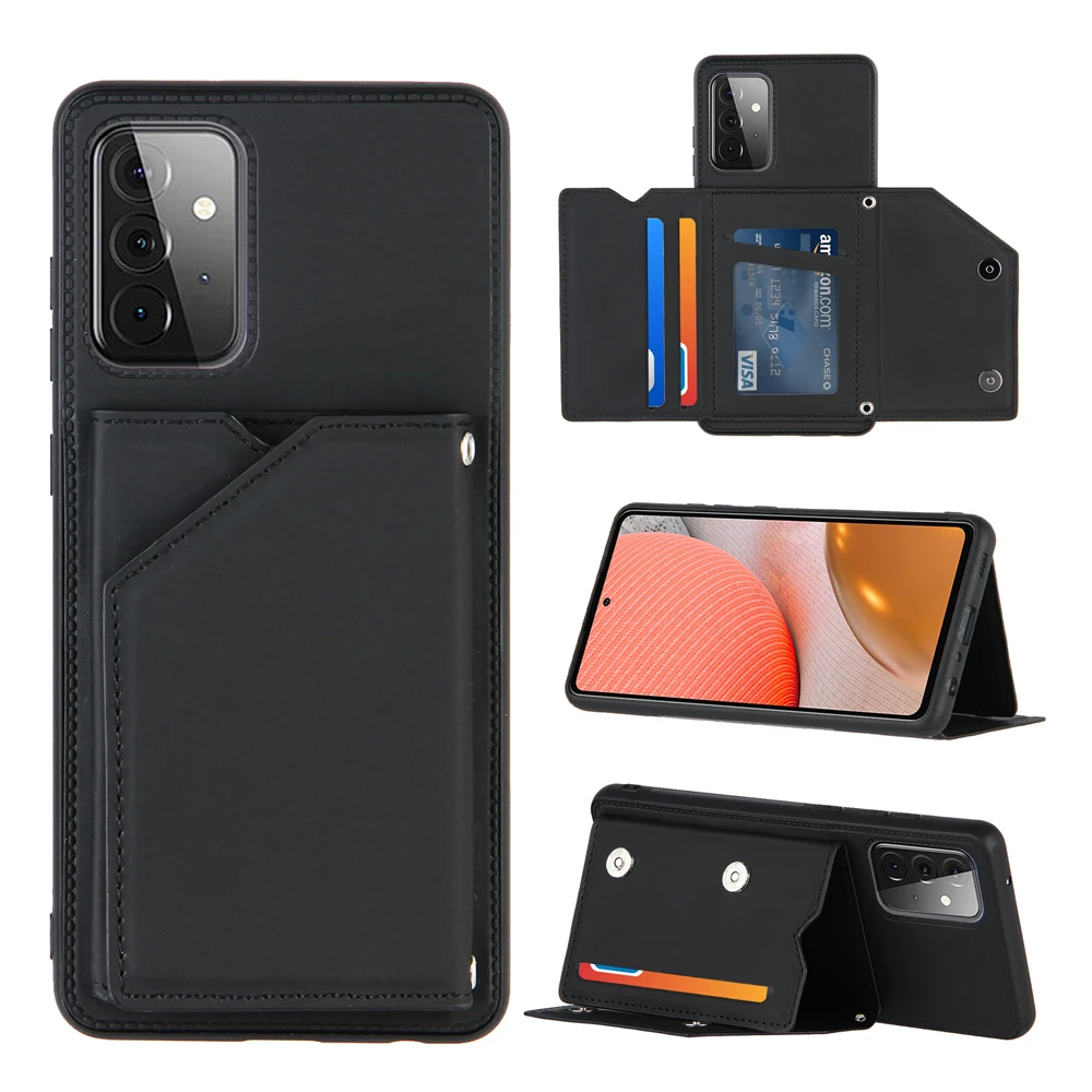 PU Leather Wallet Case For Samsung Galaxy S22 Ultra S21 Plus S20 FE A12 A22 A32 A42 A52 A72 A20 A30 Card Pockets Back Flip Cover