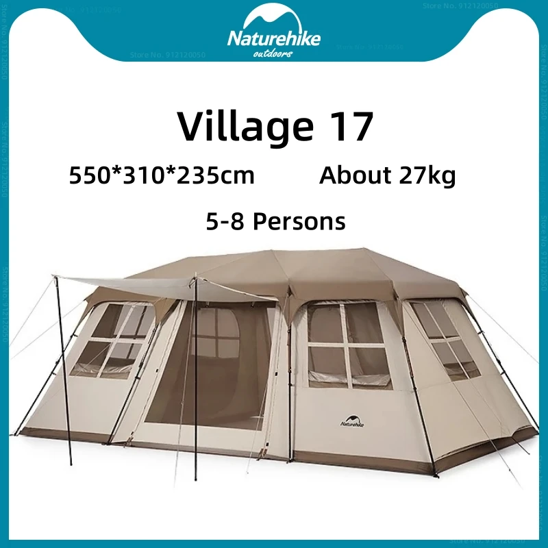 

Naturehike Village 17 Automatic Tent Outdoor Camping 4 Persons Travel Tent Family Hiking Large Tent Waterproof Sun Protection