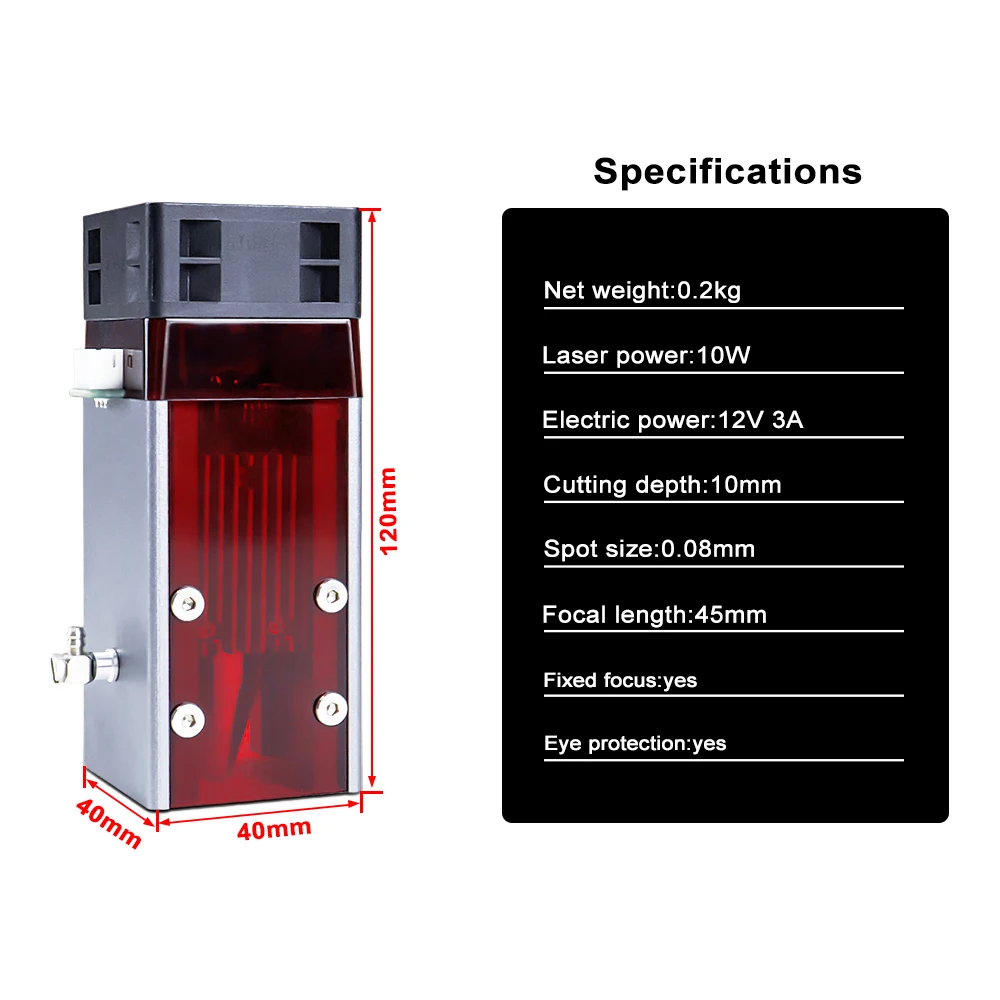 Zbaitu 80w Módulo de Cabeça do Laser Mais Novo Módulo do Laser do Diodo para o Cnc Enagraving Máquina Compressor de ar Foco Ajustar Deslizante - Image 3