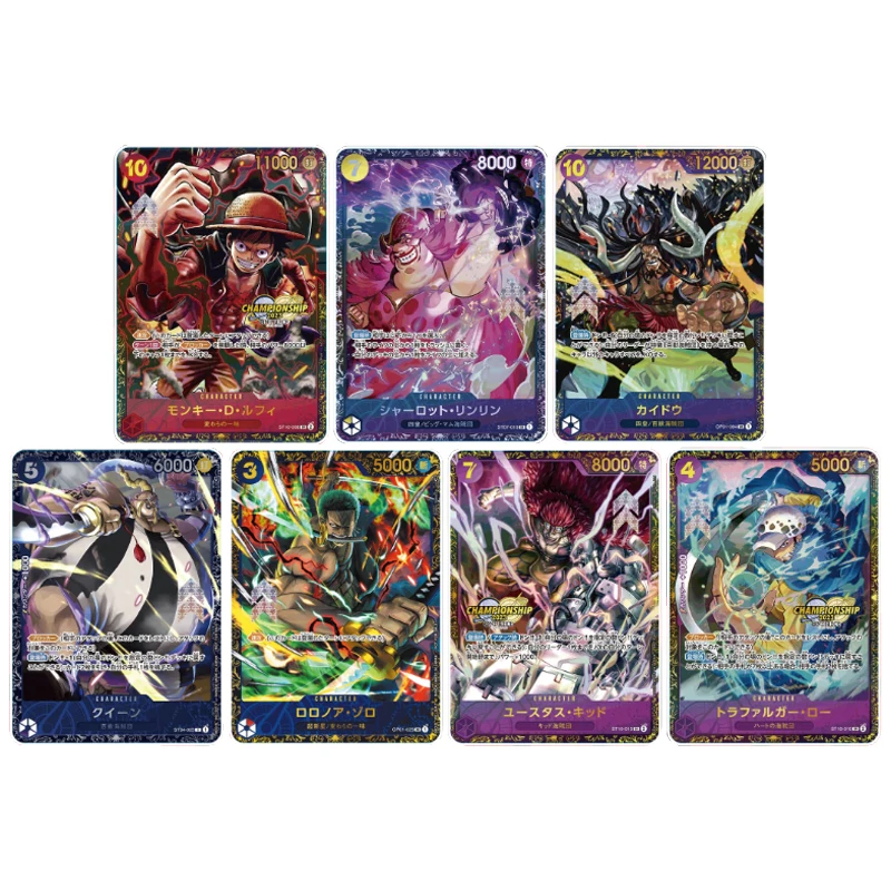 

7Pcs/set ONE PIECE Flash Card OPCG Luffy Zoro Kaido Linlin Kid Queen Law Game Anime Collection Cards Gift Toy
