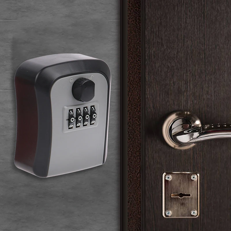 

Smart Code Password Key Lock Box Storage Key Wall Mounted Key Safe Box Waterproof Outdoor Keybox 4 Digits Passwords