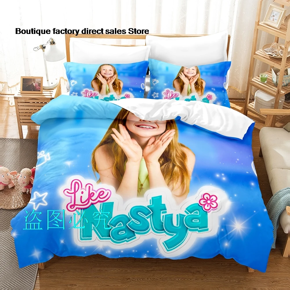 Like Nastya Bedding Set Single Twin Full Queen King Size Bed Set Adult Kid Bedroom Duvetcover Sets Like Nastya parure de lit Bed 3