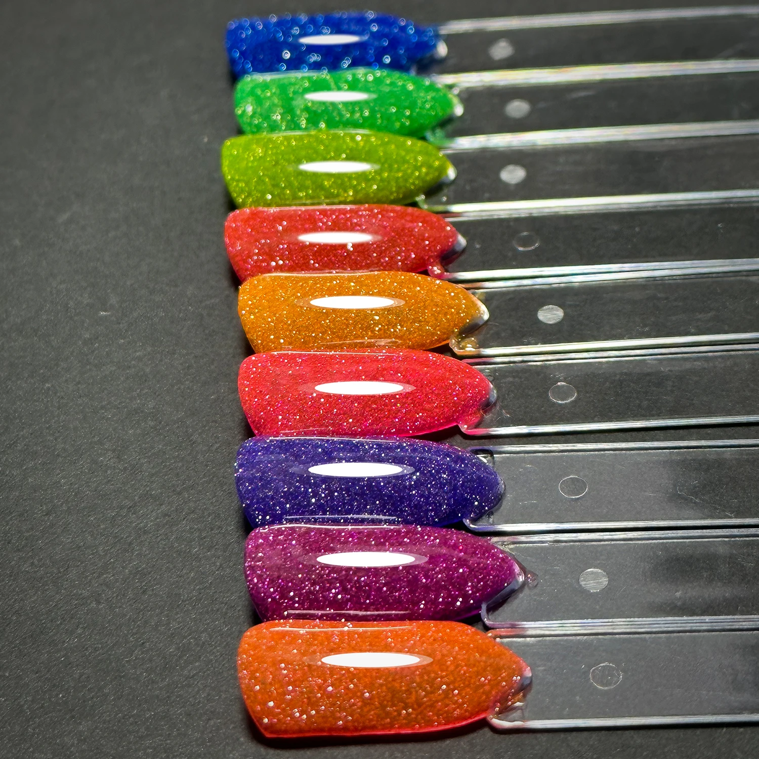 FZANEST Neon Glitter Gel Polish Glitter Pink Green Blue Gel Polish Orange Reflective Gel Nail Polish 3