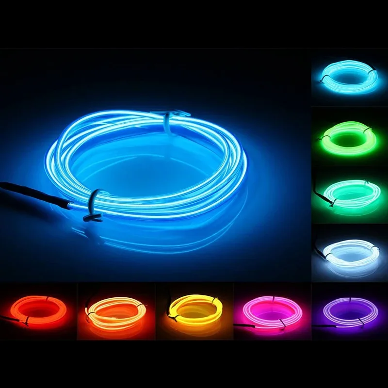 32.8ft/10m (5mx2) Cold light line Flexible LED Light,Luminous Line Car Interior Portable Diy light, for Festival, Party Decorati