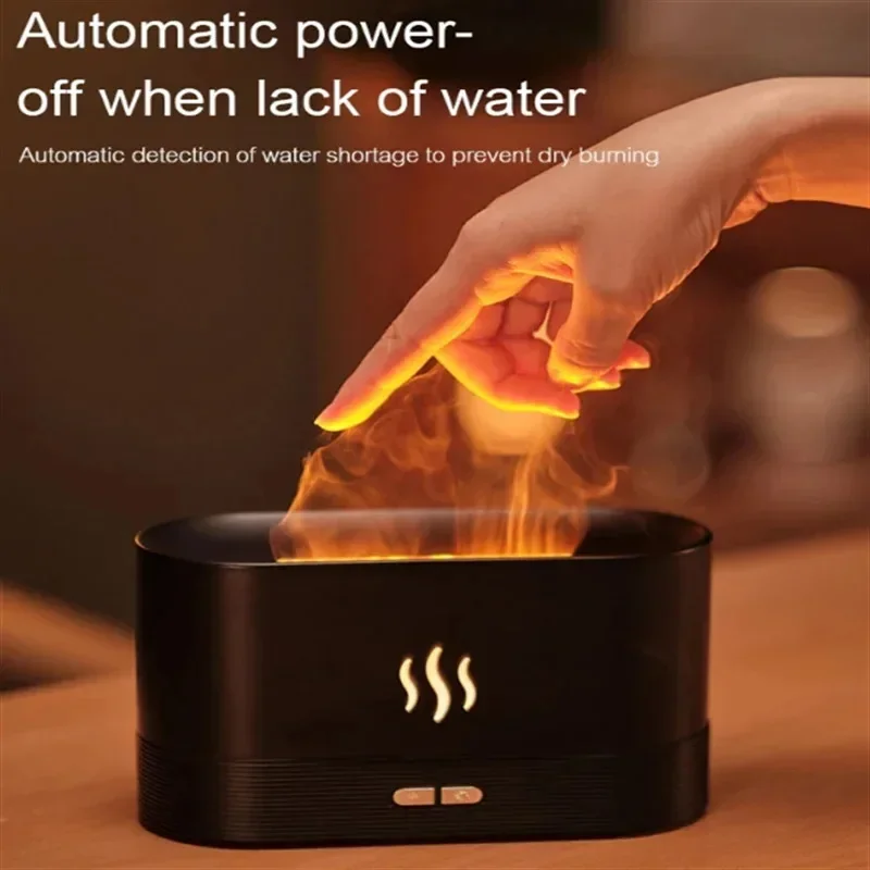 Ultrasonic Aroma Diffuser Air Humidifier Essential Oil Flame Lamp Cool Mist Maker With LED Light For Home Office Decor