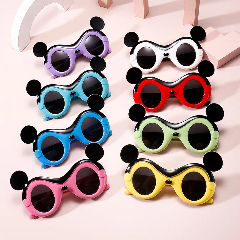 Miniso New Children Mickey Mouse Fashion Cartoon Trend Sunshade Anti-uv Cute Silicone polarization Sunglasses For Boys And Girls