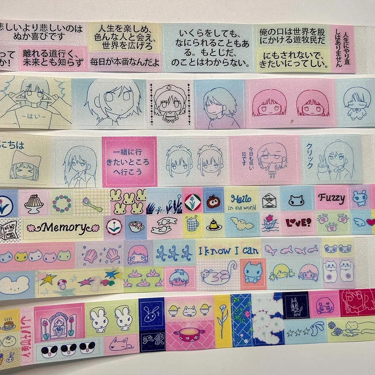 Washi Tape Kawaii Shiny PET Characters for Scrapbooking Masking Tape Arts Diy Crafts Journal Planner