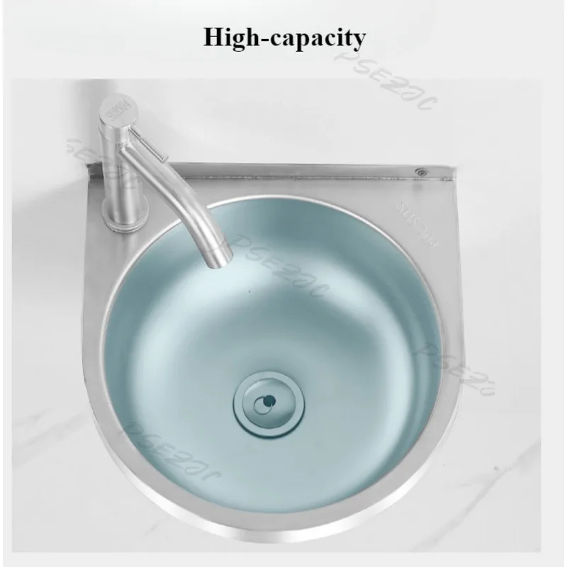 Description Picture 4 of item304 Stainless Steel Household Small Unit Small Wall Mounted Washbasin Balcony Bathroom Washbasin Simple Basin