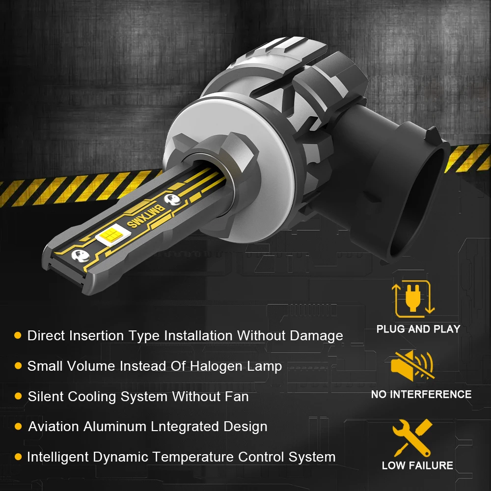LED Car Lights 2Pcs H27W/2 881 LED Bulbs Fog Light for Cars High Light Sourse CSP Yellow White H27W H27 Led 12V DRL