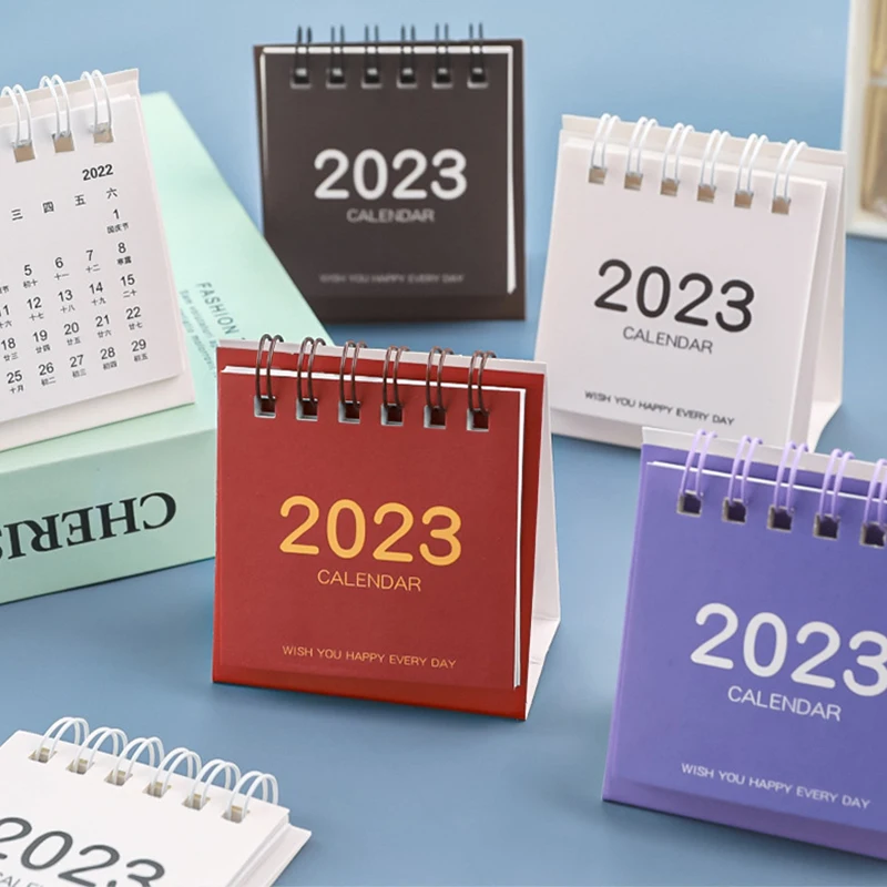 2023 Nieuwe Jaar Mini Tafel Kalender Dual Dagelijks Scheduler Tafel Planner School Jaarlijks Retro Eenvoudige Kalenders| | -
