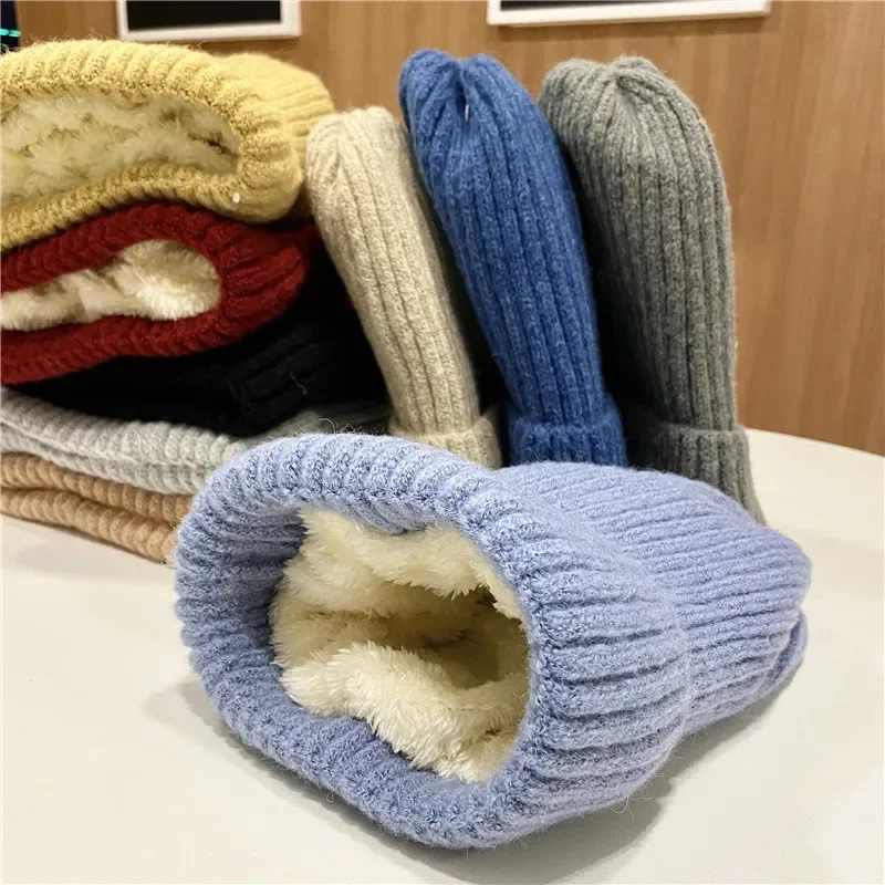 

2024 Plush Thick Warm Knitting Beastless Men's Hats Skulls Beastless Hip Hop Hats Beastless Women's Hats for Men Winter Hat