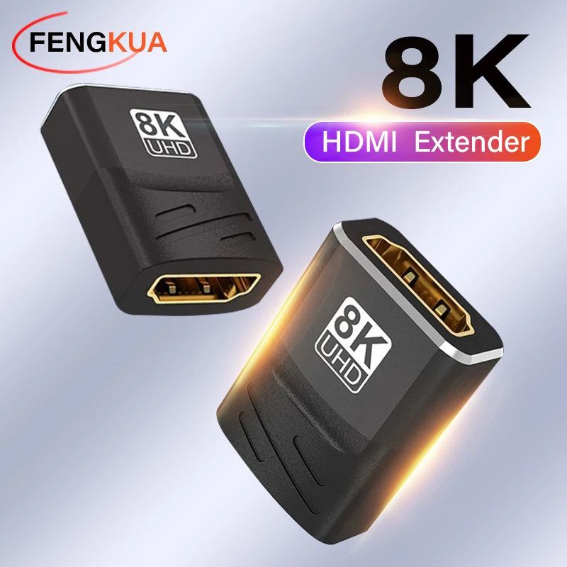 hdmi adapter cable 8K HDMI 2.1 Extender Female To Female HDMI-Compatible for Laptop PC TV PS3 PS4 Monitor HDMI Cable Extension Adapter Connector