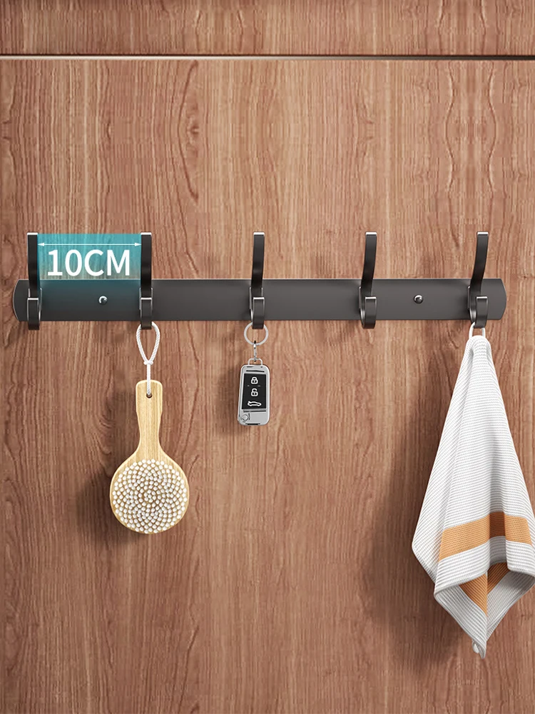 Wall Mounted Storage Hook Rack Bedroom Walk-In Closet No Drilling
