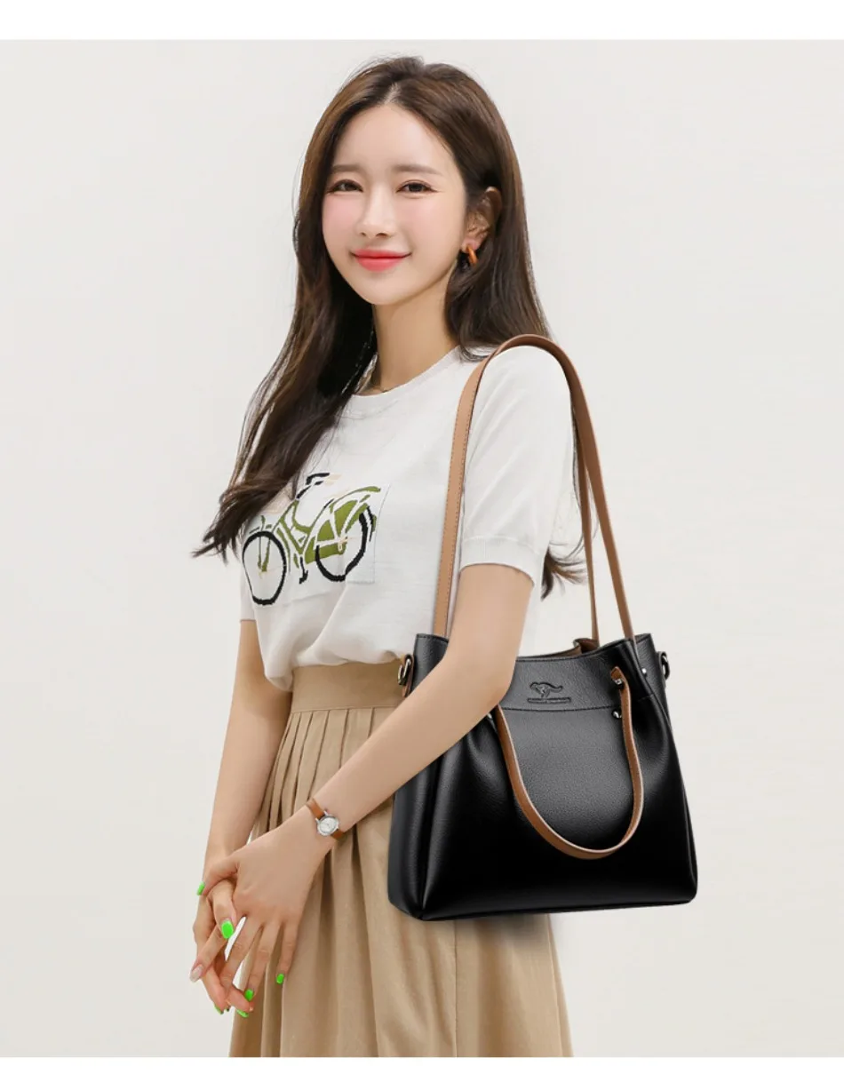 High Quality Leather Shoulder Crossbody Bags for Women Luxury Handbags Women Bag Designer Large Capacity Soft Tote Messenger Bag