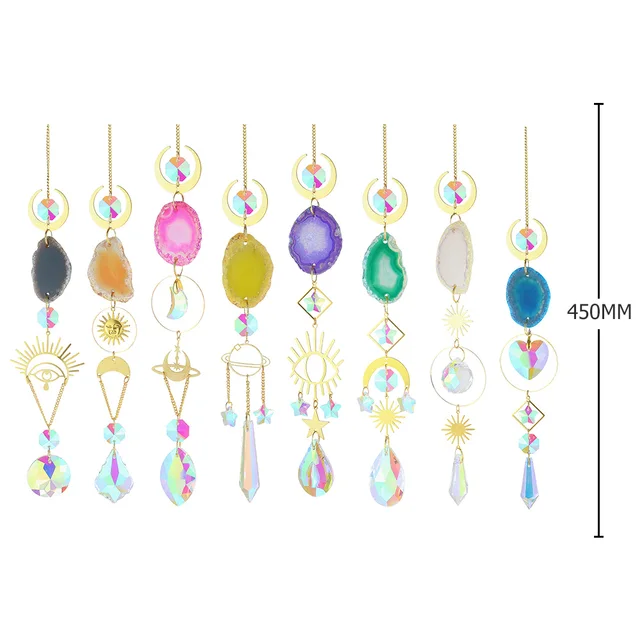 Crystal Light Collection Medál Devil Eye Planet Metal Prism Wind Chimes Kreatív Elegáns Kerti Díszek Családtag Ajándékok - Image 6