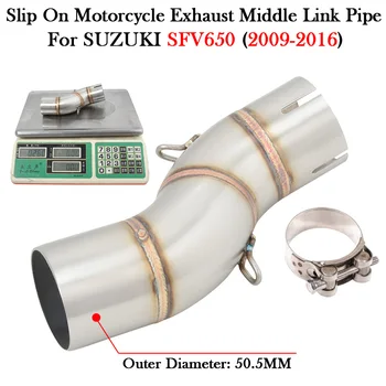 Slip On For SUZUKI SFV650 SFV 650 2009 2010 - 2014 2015 2016 Motorcycle Exhaust Middle Link Pipe 51MM Muffler Modify Escape Moto