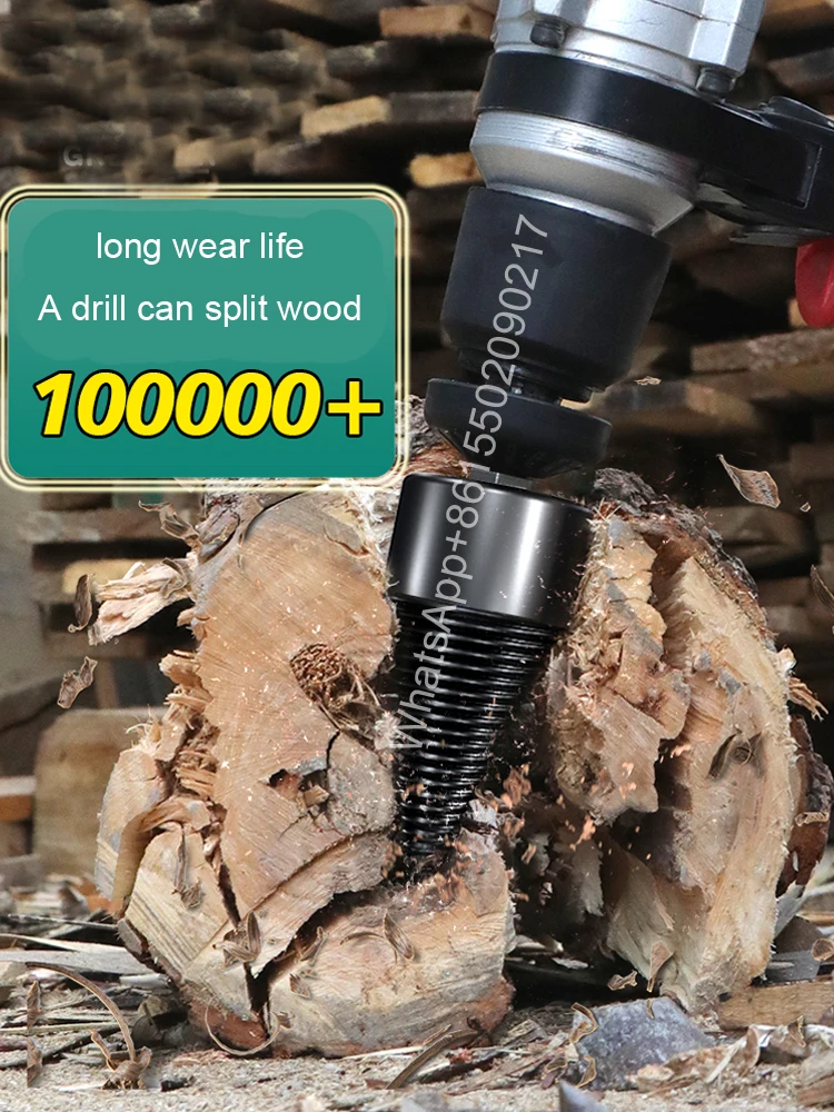 Drill Wood Splitter Bit Sherem Easy Split Drill Bit - 32mm High Carbon Steel Wood Splitting Tool With 4 Handle Types Easy Split Firewood Drill Bit