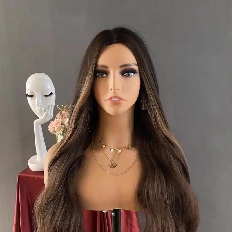

Female Mannequin Manikin with Makeup Model Display Human Hair Wig Salon Beauty Scarf Glasses Hat Cap Stand Rack