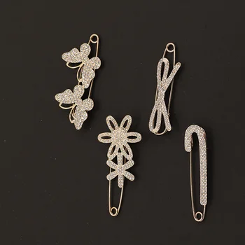 4Pcs/Set Women' Pin Brooch Elegant Opal Butterfly Bow Flower Brooch Exquisite jewelry Accessories Brooch Set 5