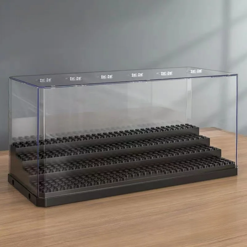 Large Transparent Storage Box Display Case for  ible figures Stair Display Stand Toy Building Blos Accories