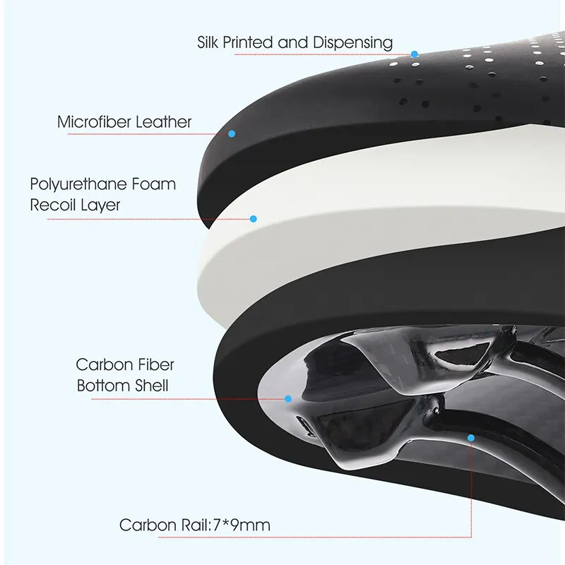 WEST BIKING Carbon Fiber Saddle Ultralight Road Bike Microfiber Leather Cushion Triathlon Racing Bicycle Seat Cycling Parts