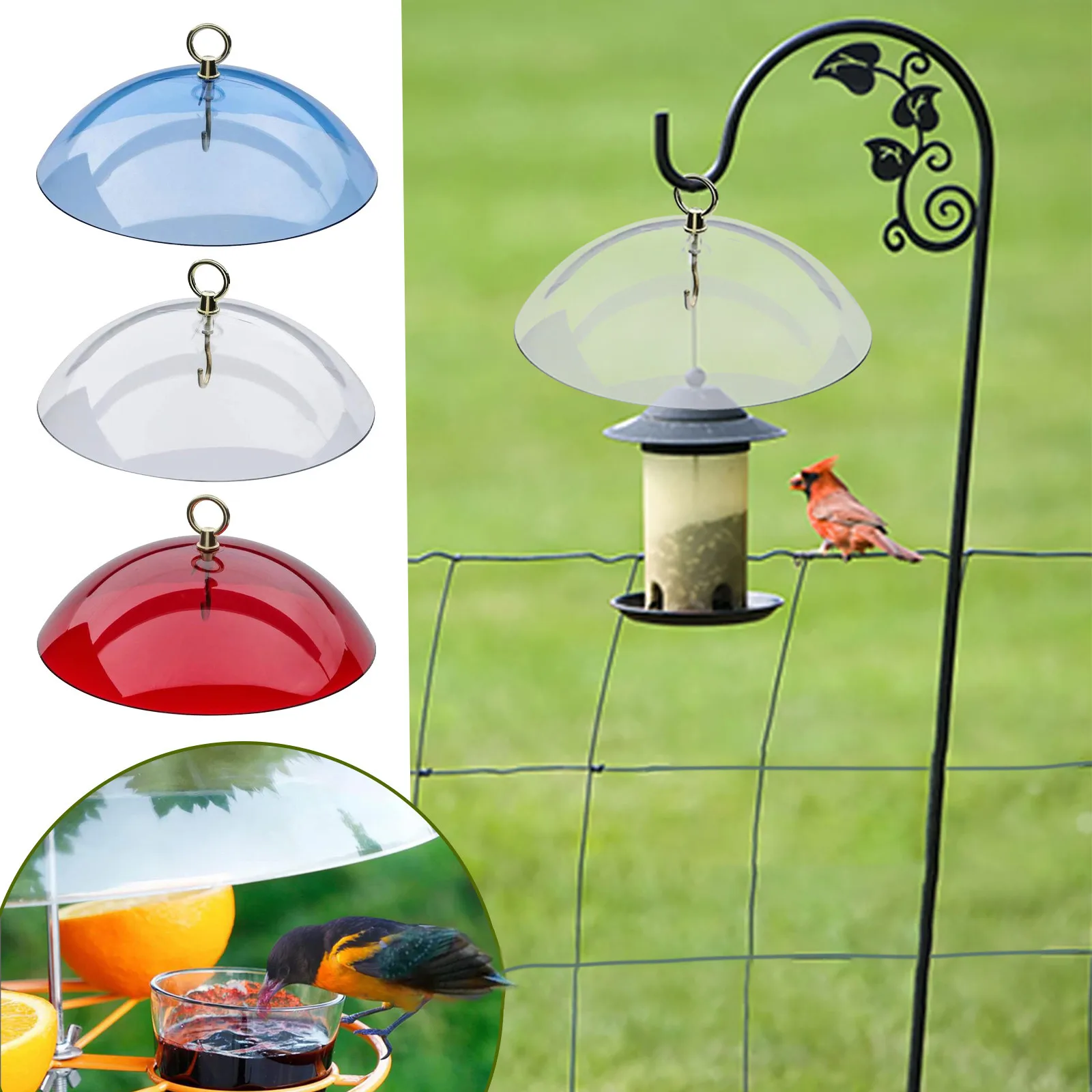 1PCS Squirrel Guard for Bird Feeder Clear Protective Weather Dome