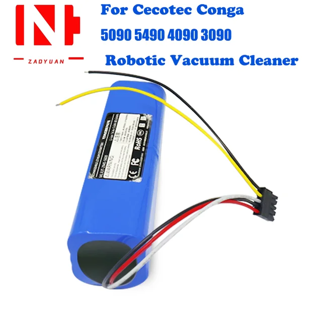 New 6800mAh Li-ion Battery For CECOTEC CONGA 4090 4690 Robot Vacuum Cleaner  14.4V 14.8V 18650 - AliExpress