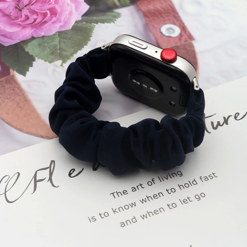 Blue Fabric Scrunchies Stretchy Wristband