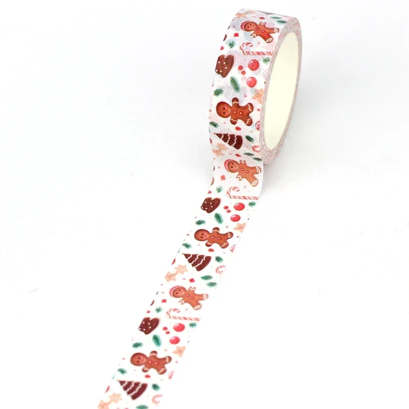 NEW 1PC 10M Decor Christmas Gingerbread Man Washi Tape for Scrapbooking Journaing Adhesive Masking Tape Cute Stationery 3