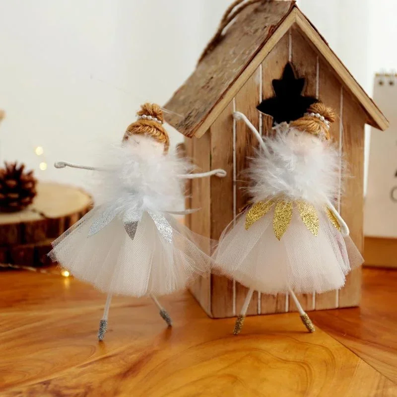 Cute Girl Angel Christmas Pendant Mini Christmas Tree Ornaments Ballerina Tree Hanging Ornaments for Party Decorations
