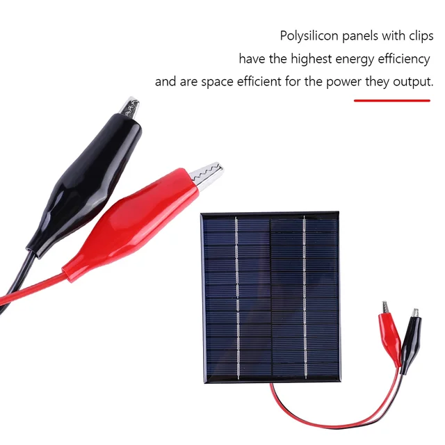 5W 12V Solar Cell Waterproof Solar Charging Panel DIY Polysilicon Solar Epoxy Cell Charger for Lamp Fan Pump for Outdoor Camping 5