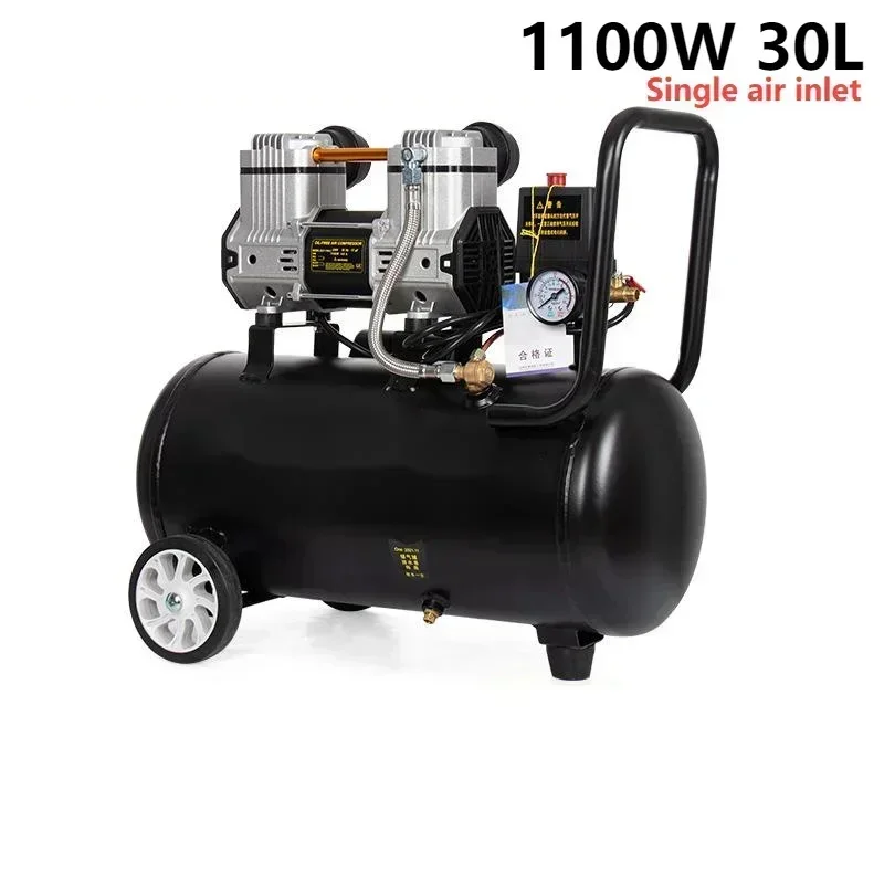 1100w 30l 100l/min 0.7mpa otus compressor de ar bomba de ar livre de óleo preto carpinteiro bomba de ar pintura dental reparação automóvel bomba de ar