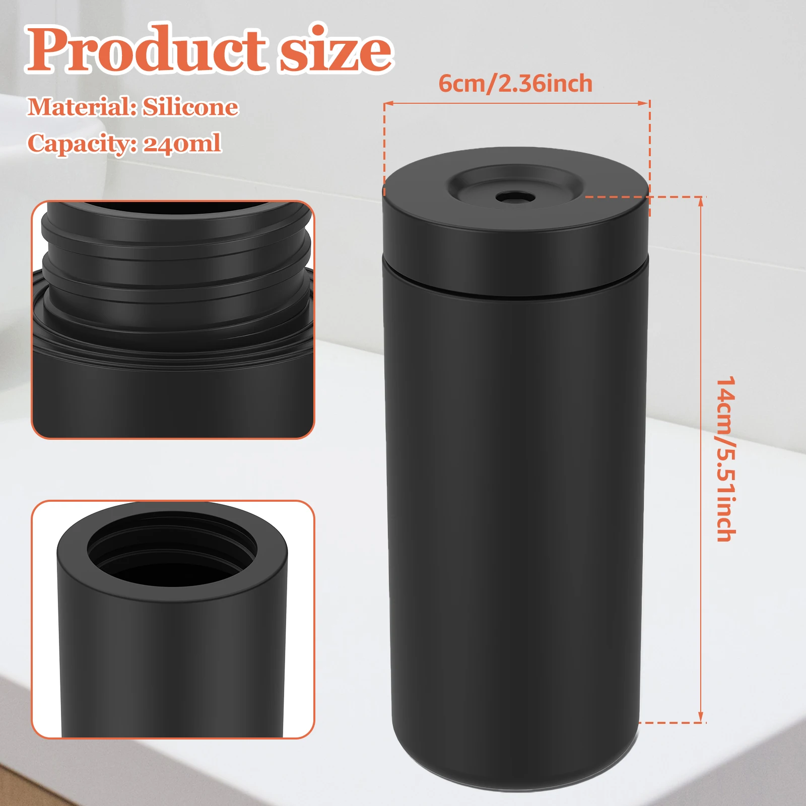 Silicone Dish Soap Dispenser 240ml Reusable Dish Soap Squeeze Bottle Portable Dishwashing Liquid Dispenser For Kitchen Sink